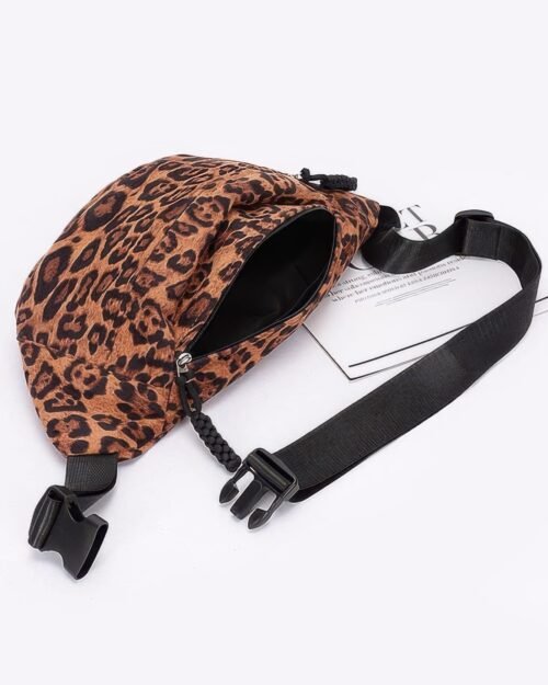 faux suede leo crossbody bag