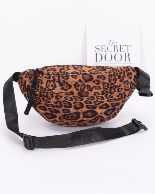 faux suede leo crossbody bag