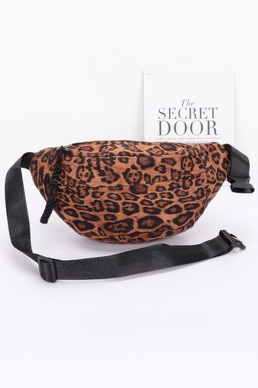 Faux Suede Leo Crossbody Bag - Image 4