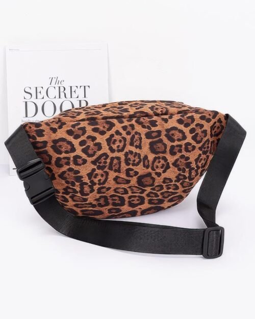 faux suede leo crossbody bag