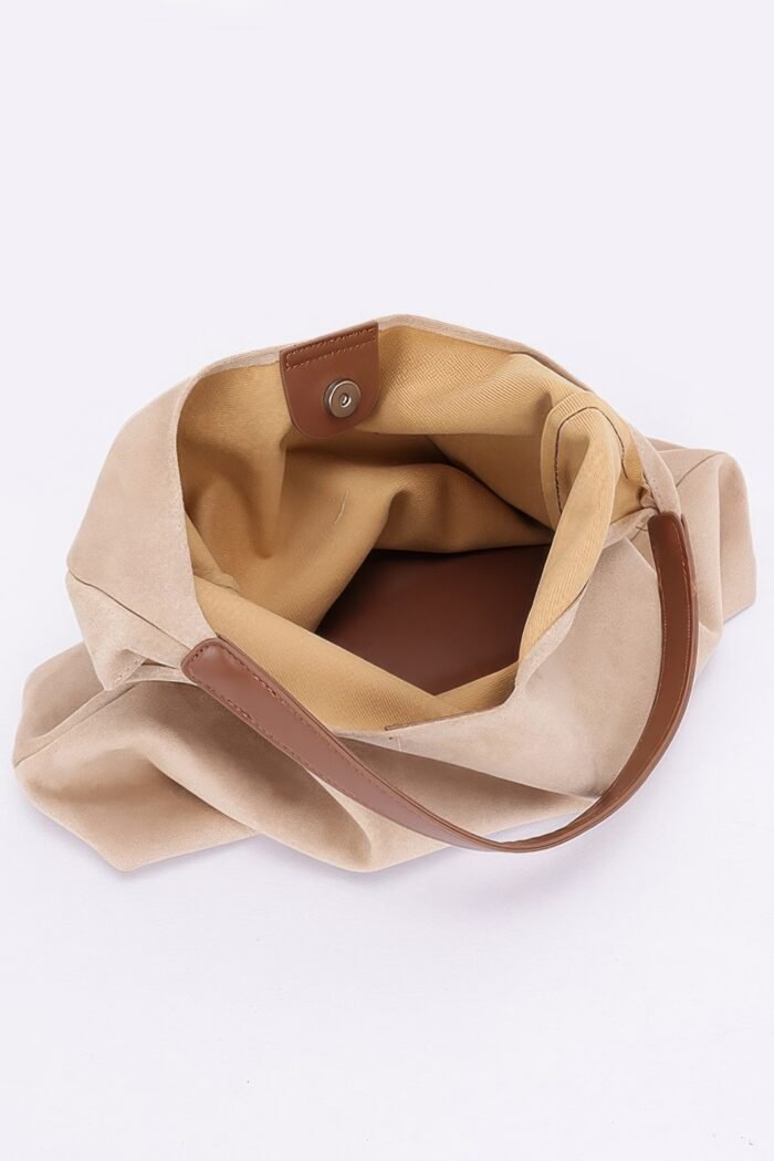 Faux suede bindle bag w/ pouch - image 4