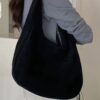 Faux Suede Bindle Bag
