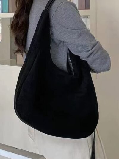 Faux Suede Bindle Bag