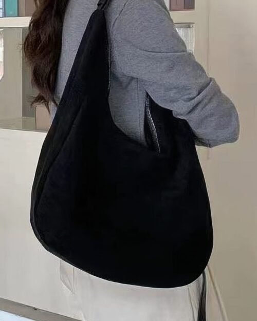 Faux Suede Bindle Bag