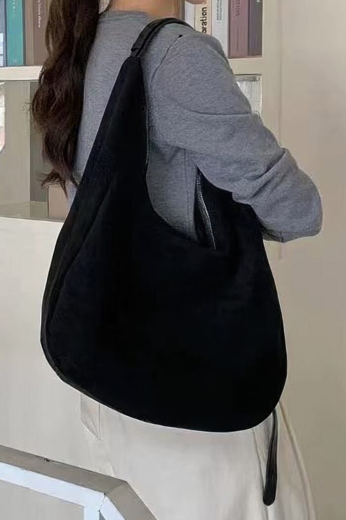 Faux suede bindle bag - image 1