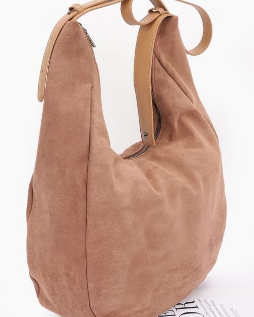 faux suede bindle bag
