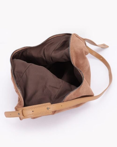 faux suede bindle bag