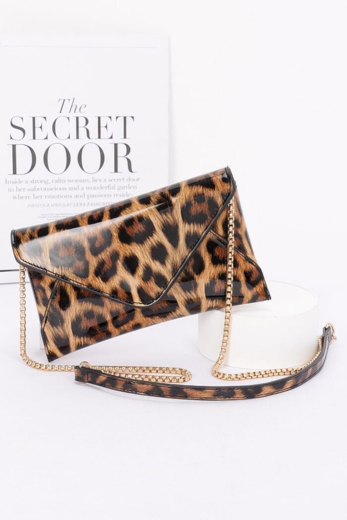 Enamel envelope clutch