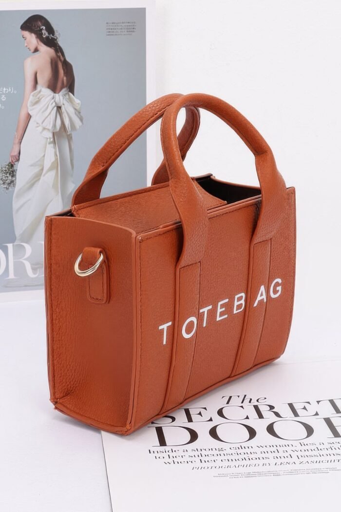 Faux leather tote bag