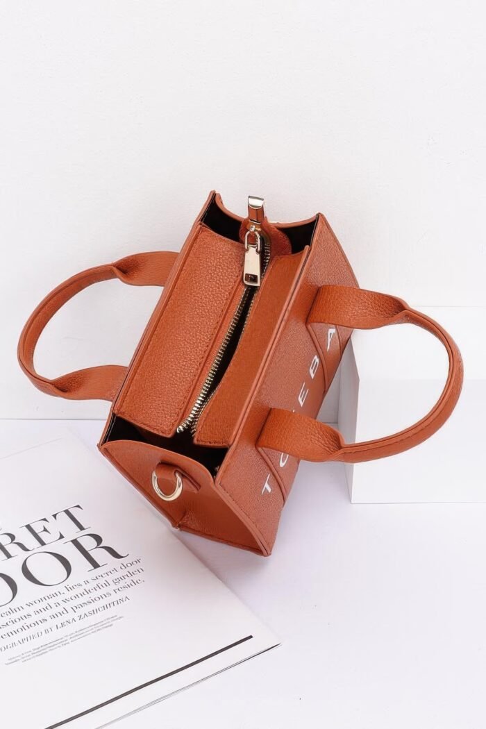 Faux leather tote bag