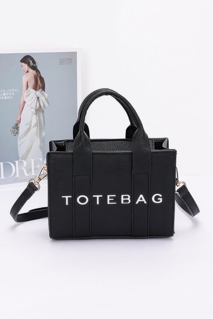 Faux leather tote bag