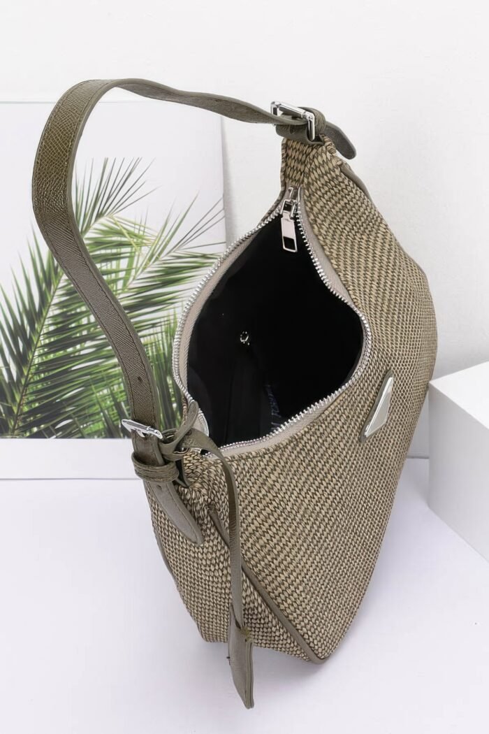 Faux leather shoulder bag