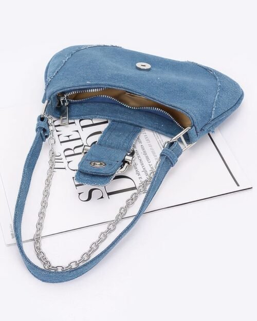 faux denim handle bag