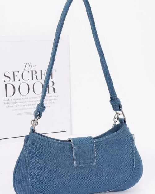 faux denim handle bag