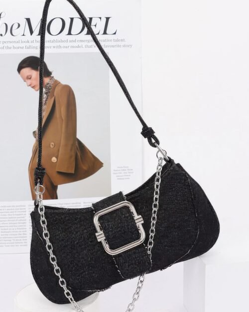 faux denim handle bag