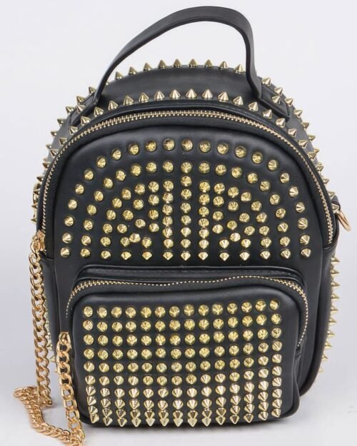 Studded Backpack With Chain Zippier