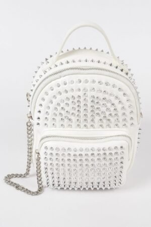Studded Backpack With Chain Zippier