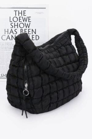 Quilted Nylon Padded Crossbody Bag Padded Nylon Bag - Quilted Crossbody Bag