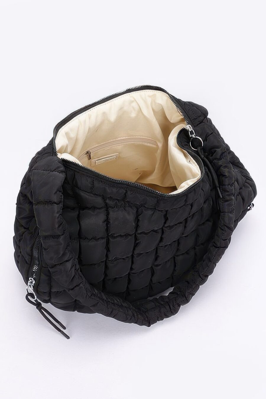 Quilted nylon padded crossbody bag