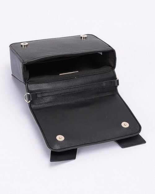 faux leather ribbon top handle bag