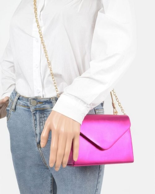 metallic metal handle crossbody bag