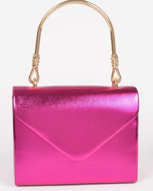 metallic metal handle crossbody bag