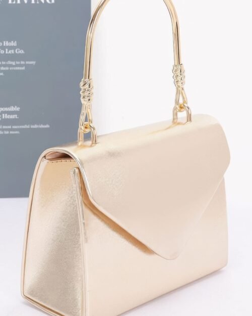 metallic metal handle crossbody bag