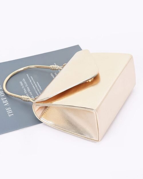 metallic metal handle crossbody bag