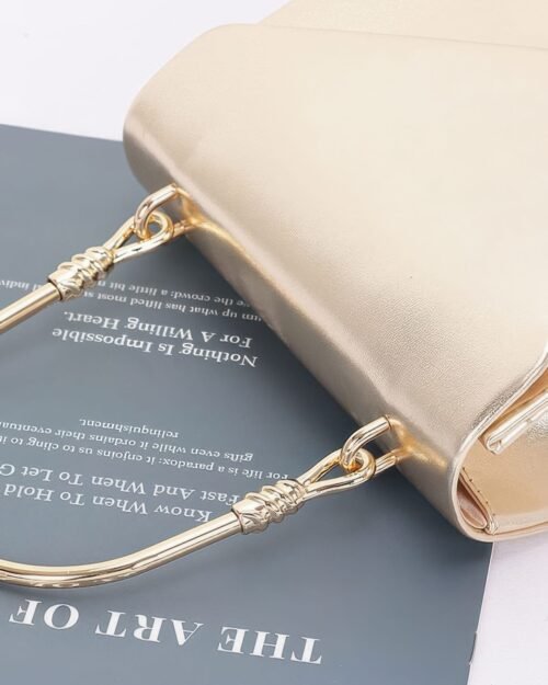 metallic metal handle crossbody bag