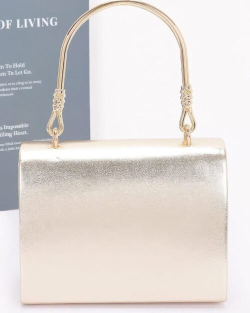 metallic metal handle crossbody bag