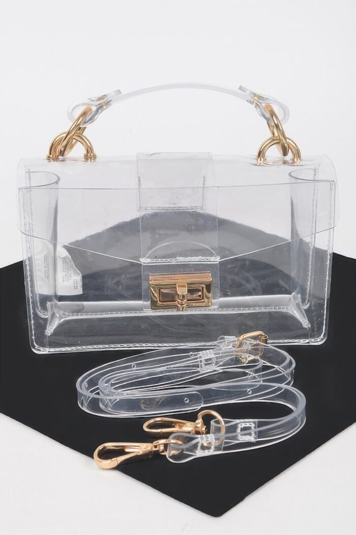 Transparent top handle shoulder bag