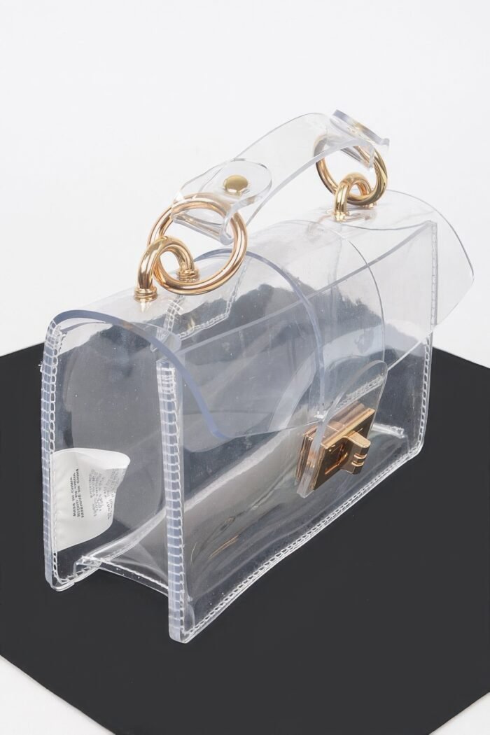 Transparent top handle shoulder bag