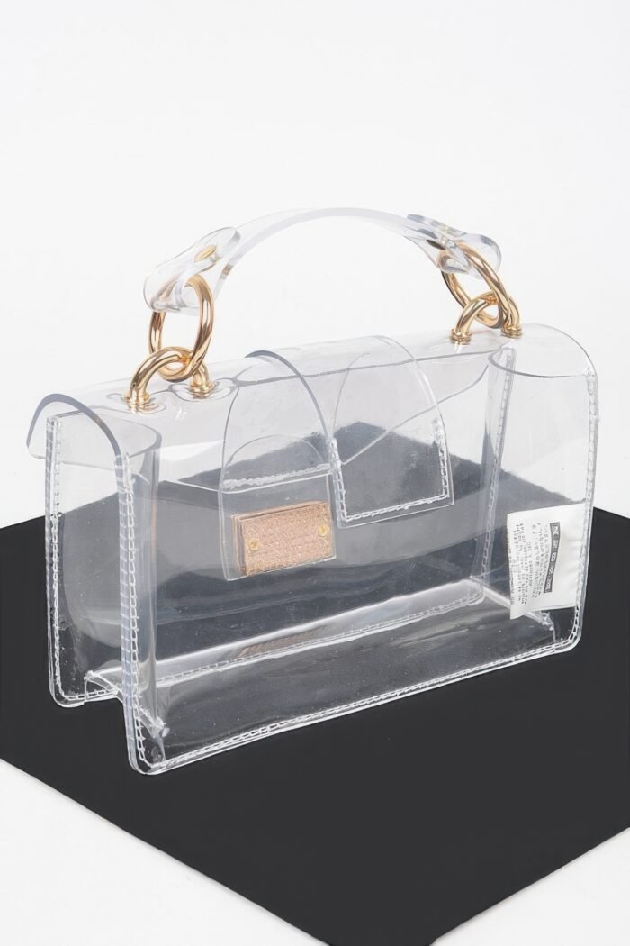 Transparent top handle shoulder bag
