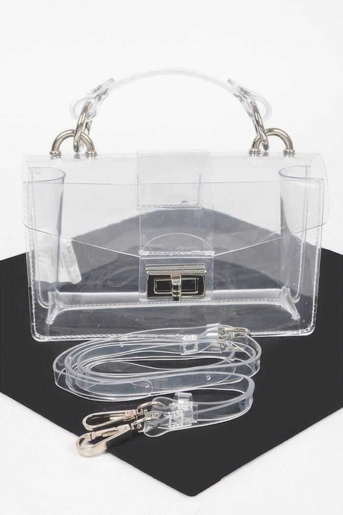 Transparent top handle shoulder bag