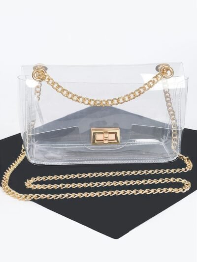 Transparent Flap Crossbody Bag