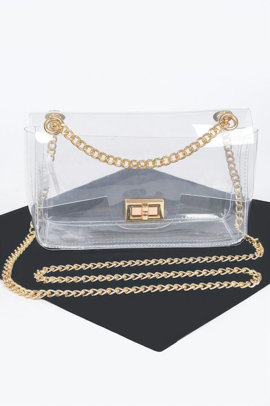 Transparent flap crossbody bag