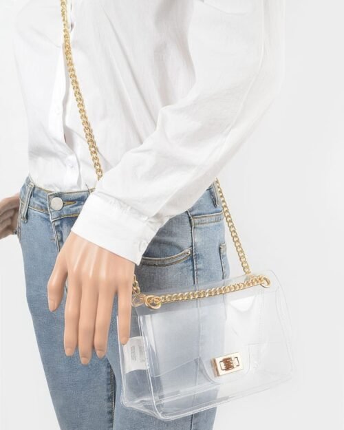 transparent flap crossbody bag