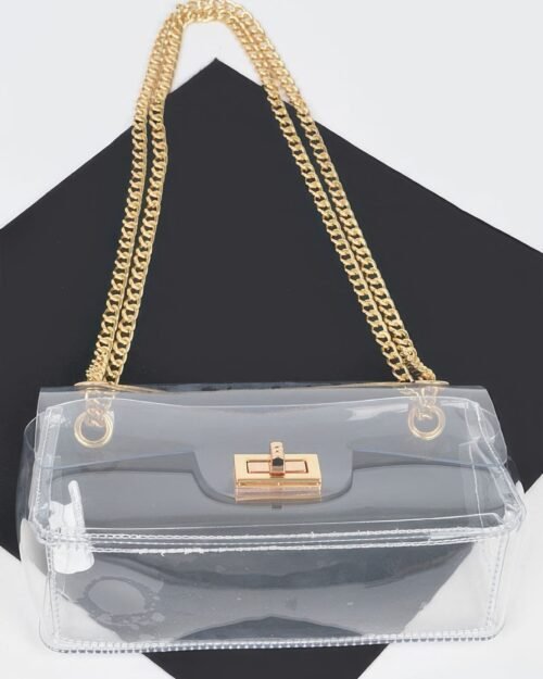 transparent flap crossbody bag