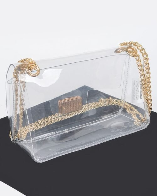 transparent flap crossbody bag