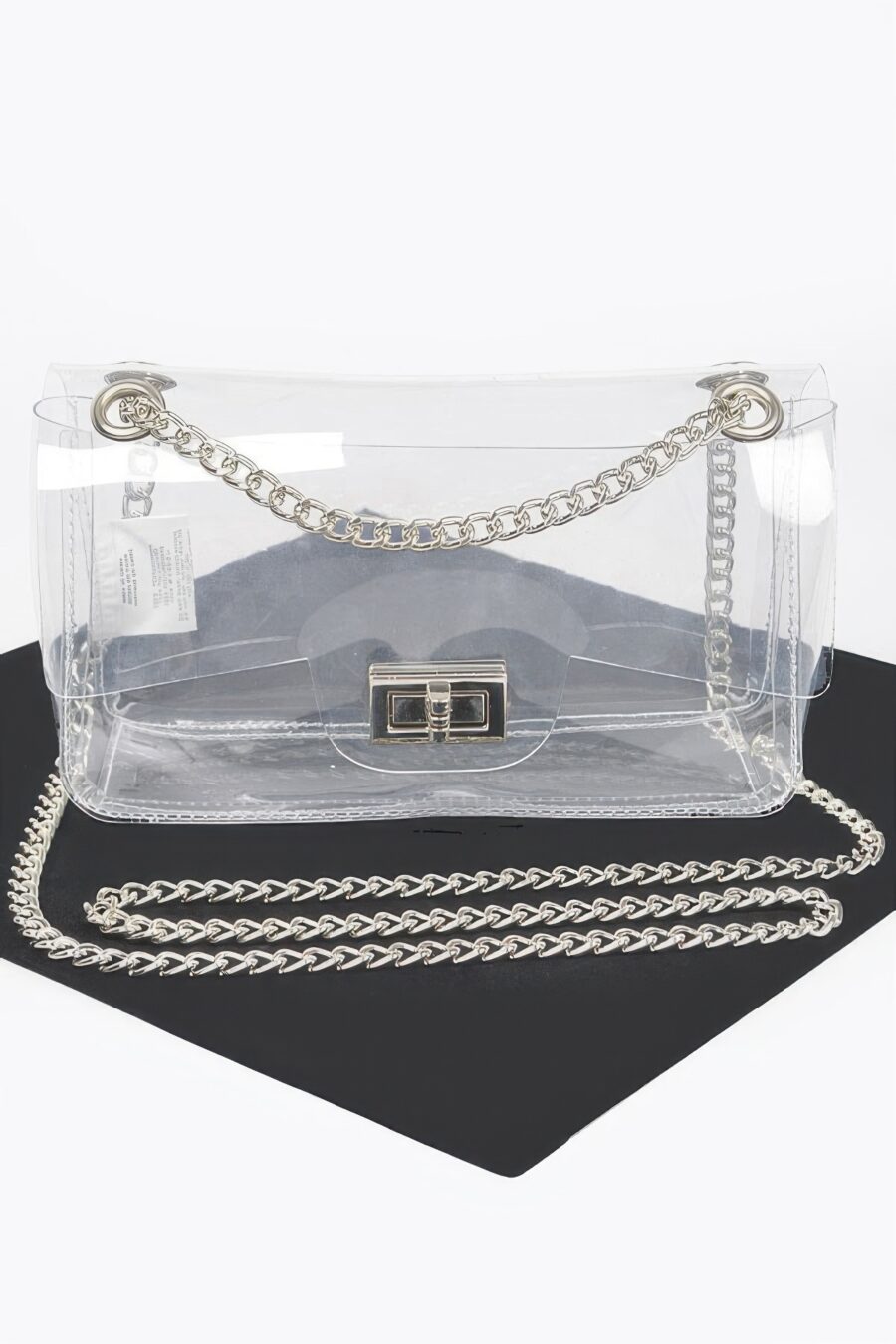 Transparent flap crossbody bag