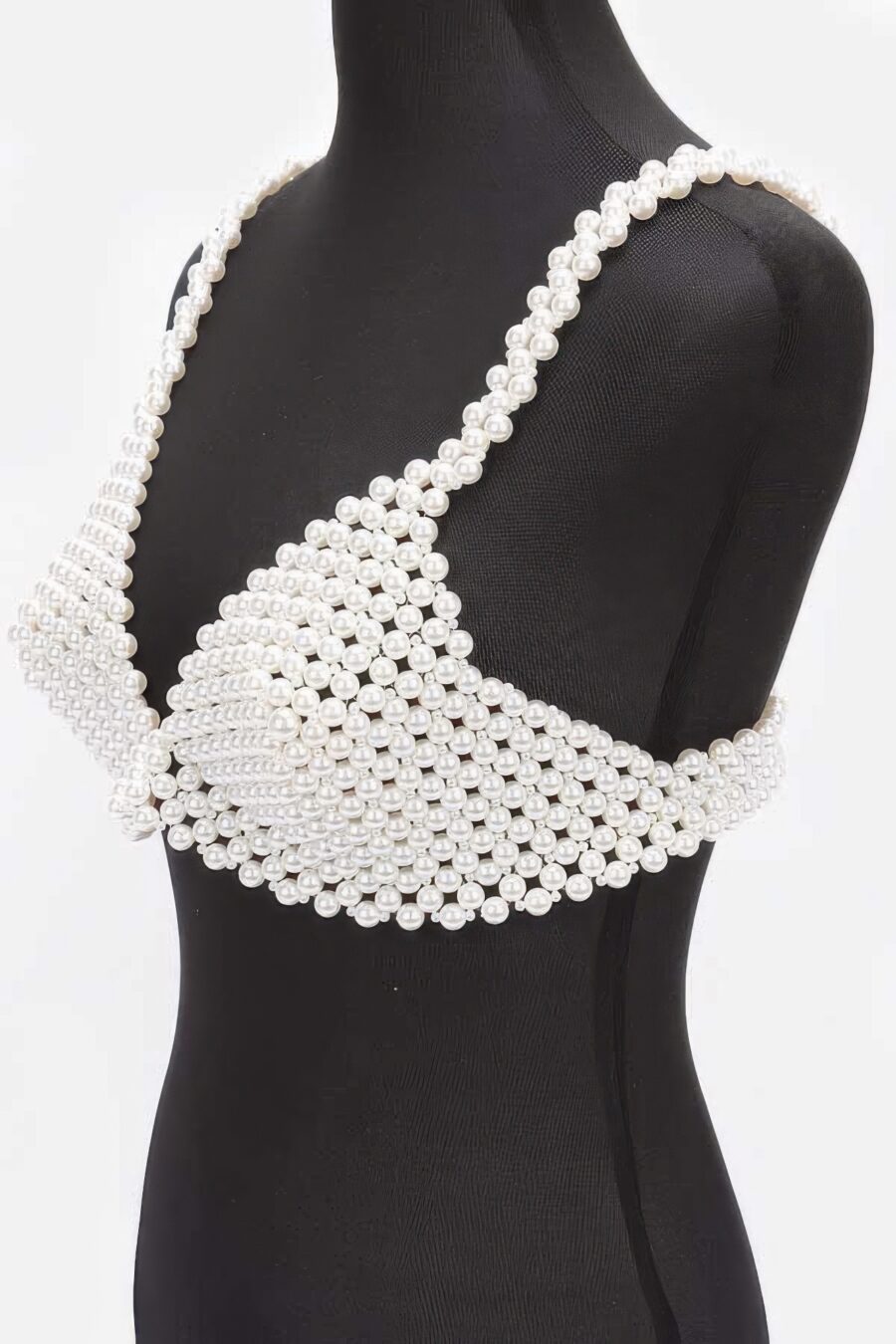 Faux pearl bra top