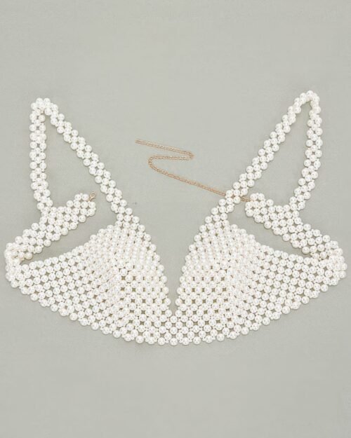 faux pearl bra top
