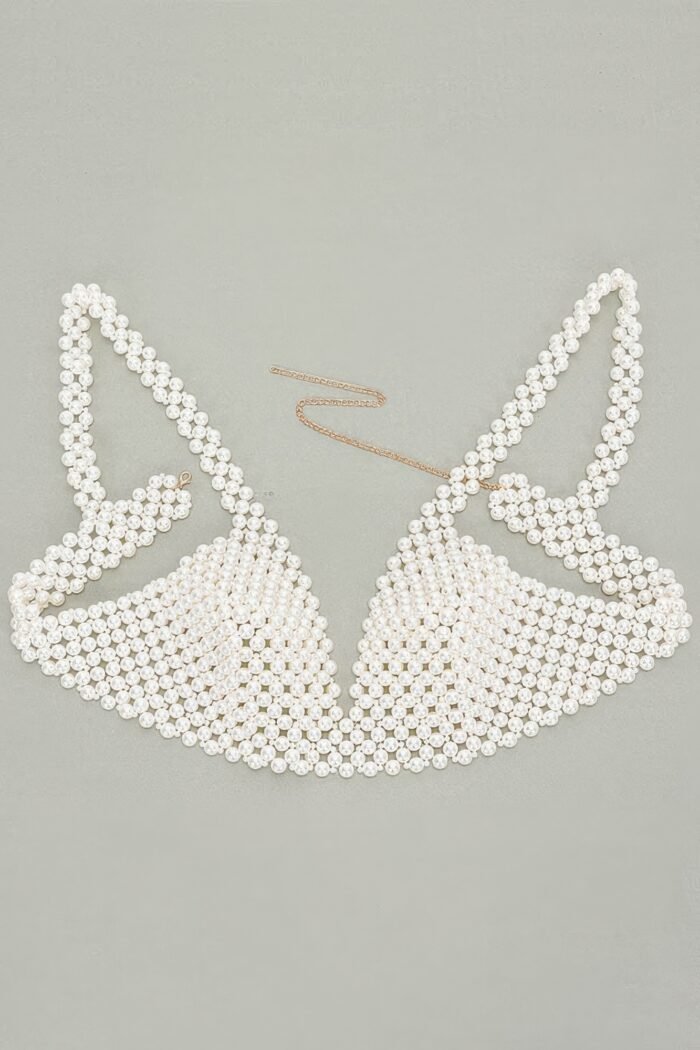 Faux pearl bra top