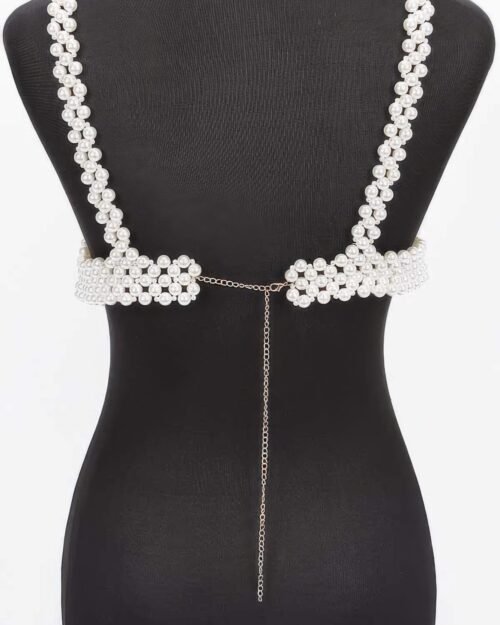 faux pearl bra top