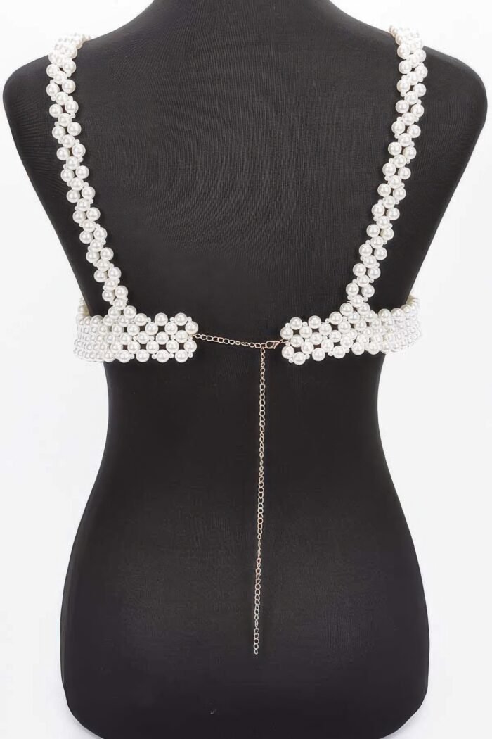 Faux pearl bra top