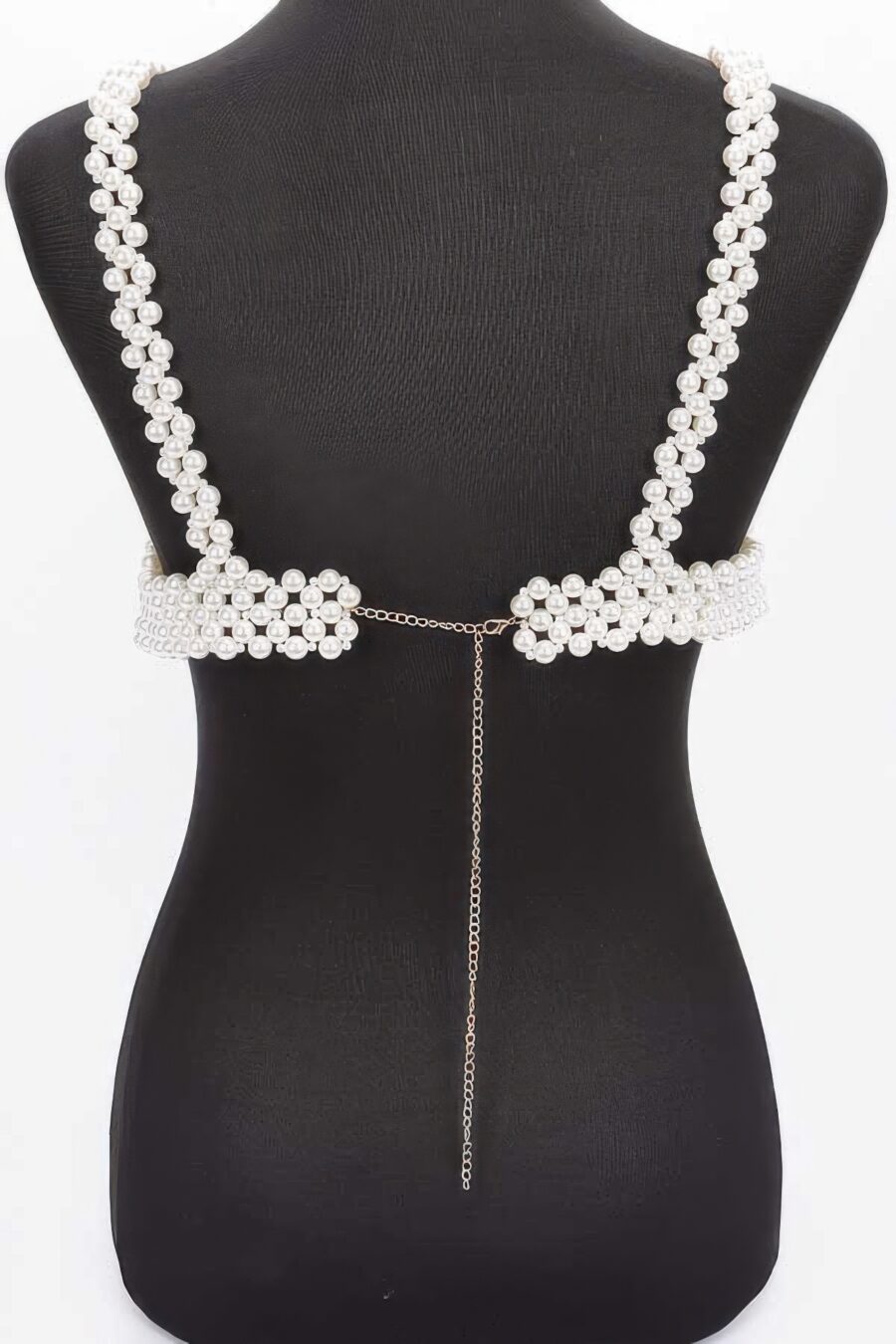 Faux pearl bra top