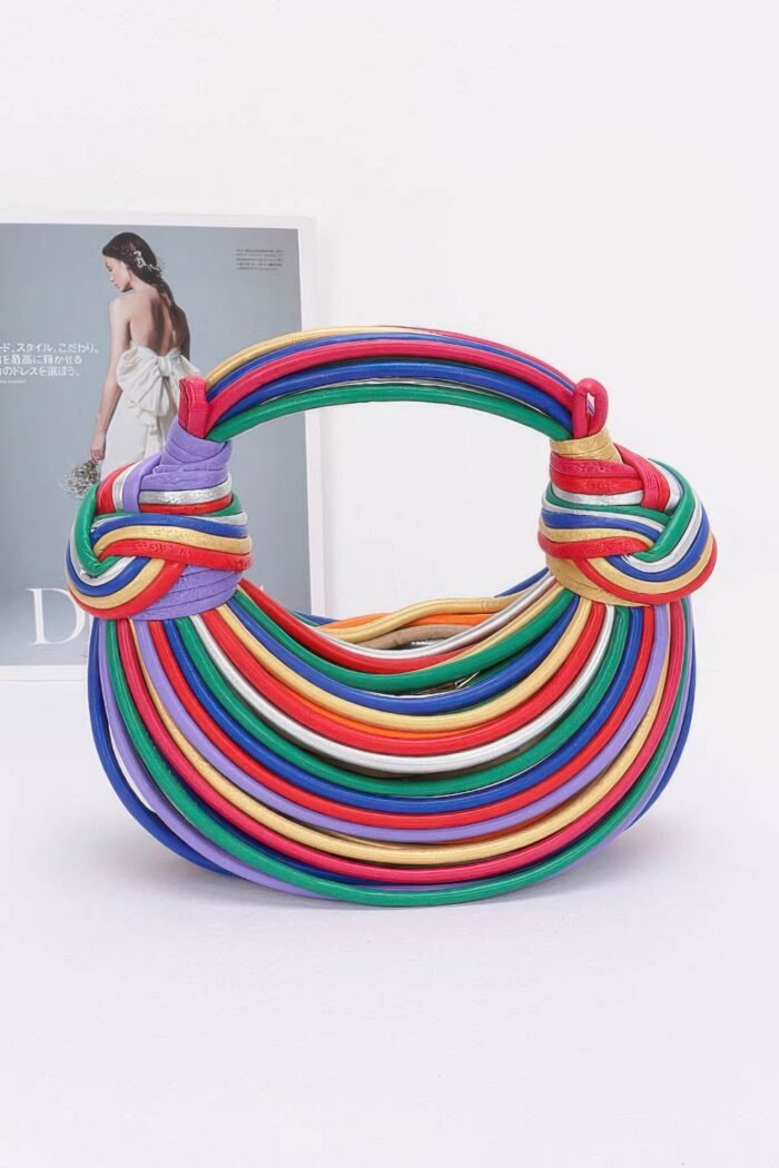 Faux leather rope hobo bag