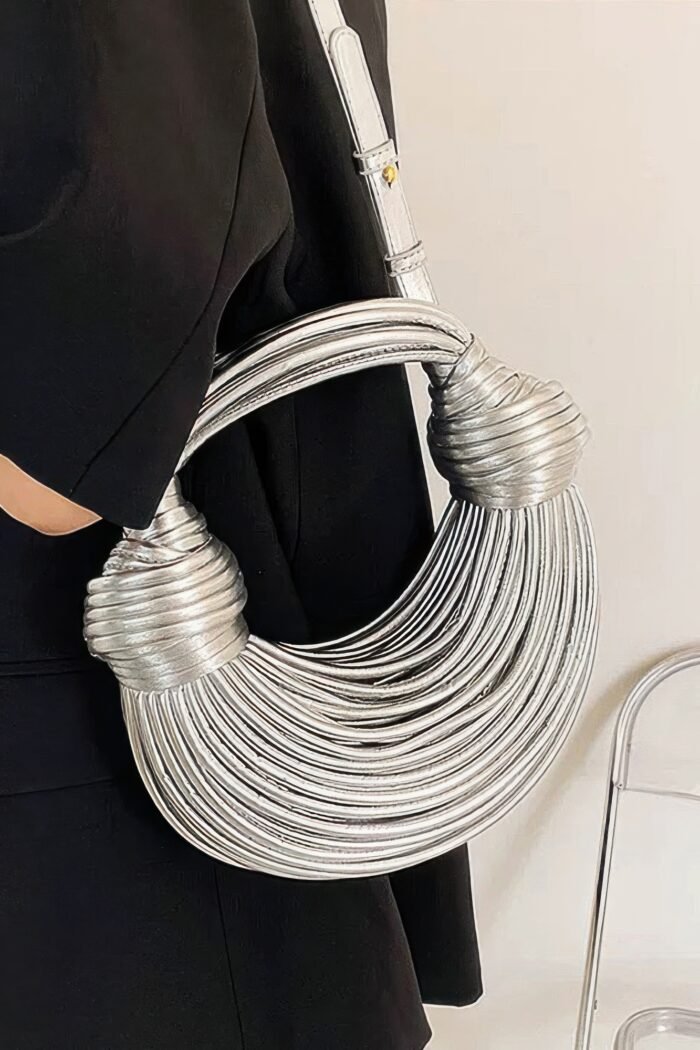 Faux leather rope hobo bag