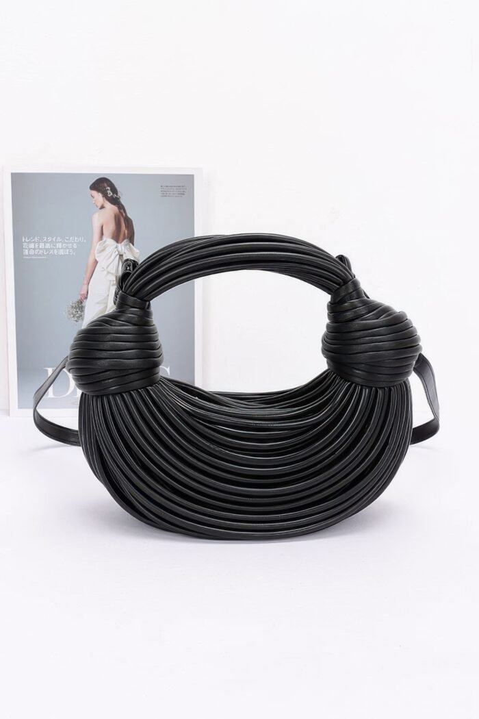 Faux leather rope hobo bag