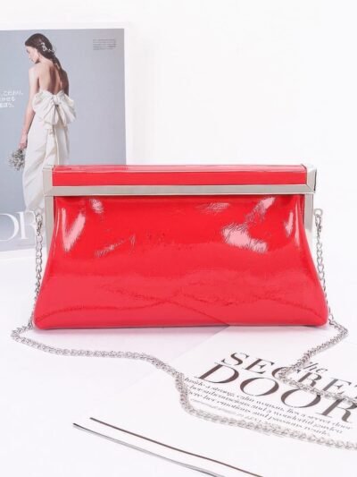 Patent Leather Frame Clutch Bag